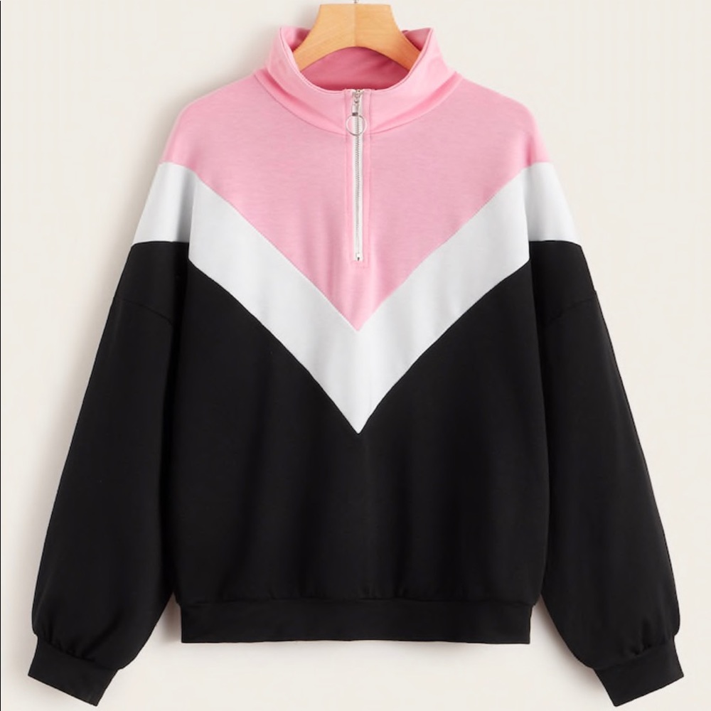 Color block pullover sweatshirt